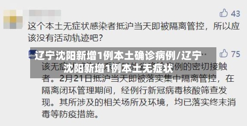 辽宁沈阳新增1例本土确诊病例/辽宁沈阳新增1例本土无症状