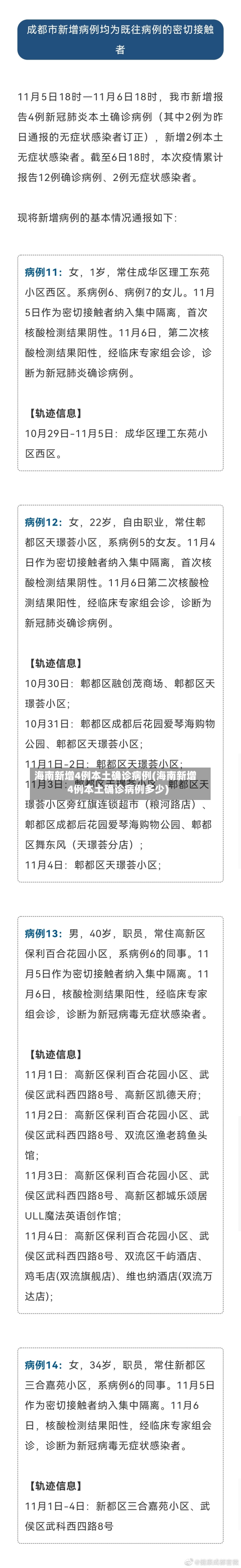 海南新增4例本土确诊病例(海南新增4例本土确诊病例多少)