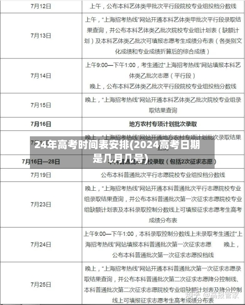 24年高考时间表安排(2024高考日期是几月几号)-第3张图片