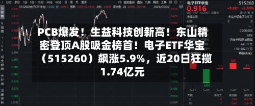 PCB爆发！生益科技创新高！东山精密登顶A股吸金榜首！电子ETF华宝（515260）飙涨5.9%，近20日狂揽1.74亿元-第2张图片