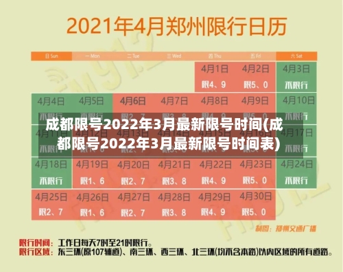 成都限号2022年3月最新限号时间(成都限号2022年3月最新限号时间表)-第2张图片