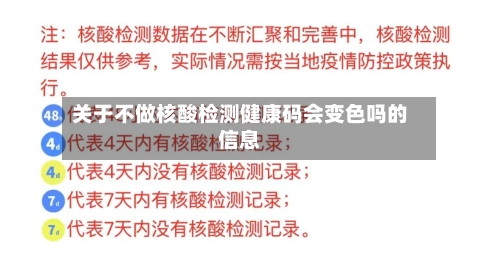 关于不做核酸检测健康码会变色吗的信息-第3张图片